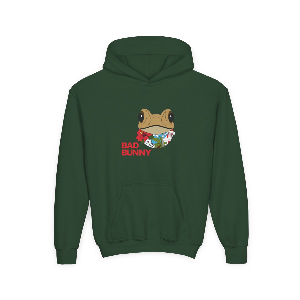 Bad Bunny Coqui Frog Puerto Rico Coqui Kids Hoodie - alternate angle 3, merchandise