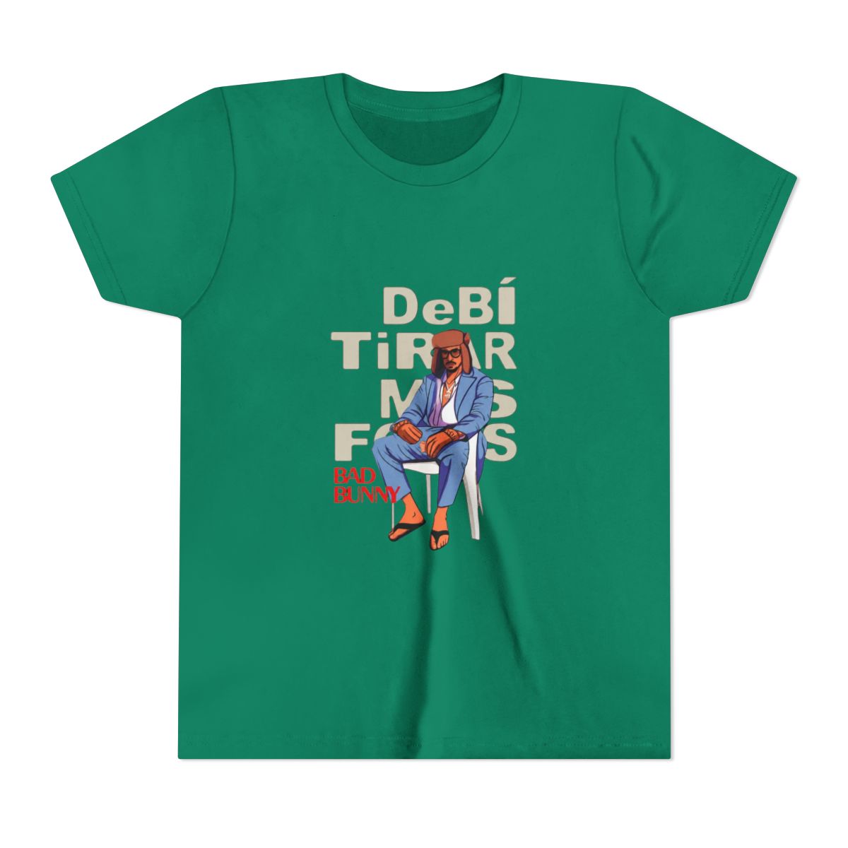 Bad Bunny Debi Tirar Mas Fotos Retro Art Kids T Shirt - alternate angle 4, merchandise
