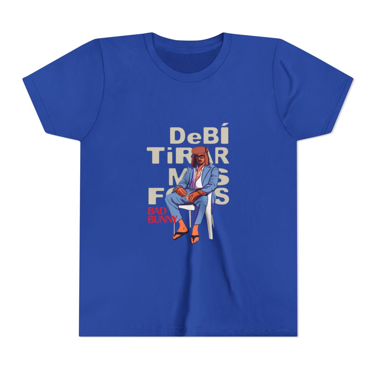Bad Bunny Debi Tirar Mas Fotos Retro Art Kids T Shirt - alternate angle 2, merchandise