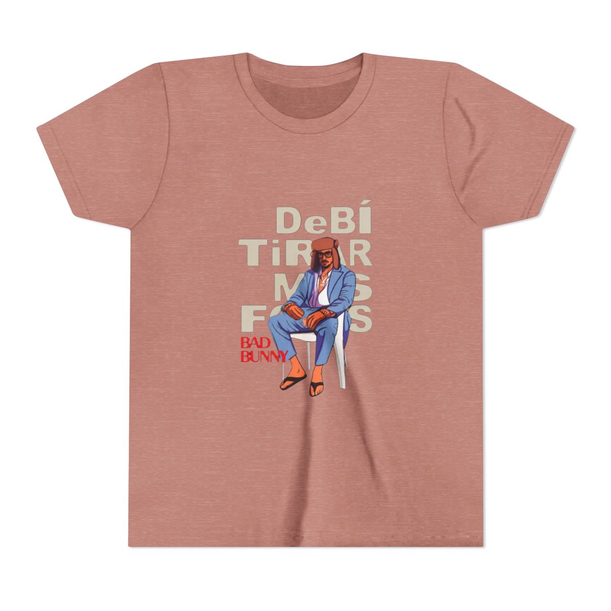 Bad Bunny Debi Tirar Mas Fotos Retro Art Kids T Shirt - alternate angle 2, merchandise