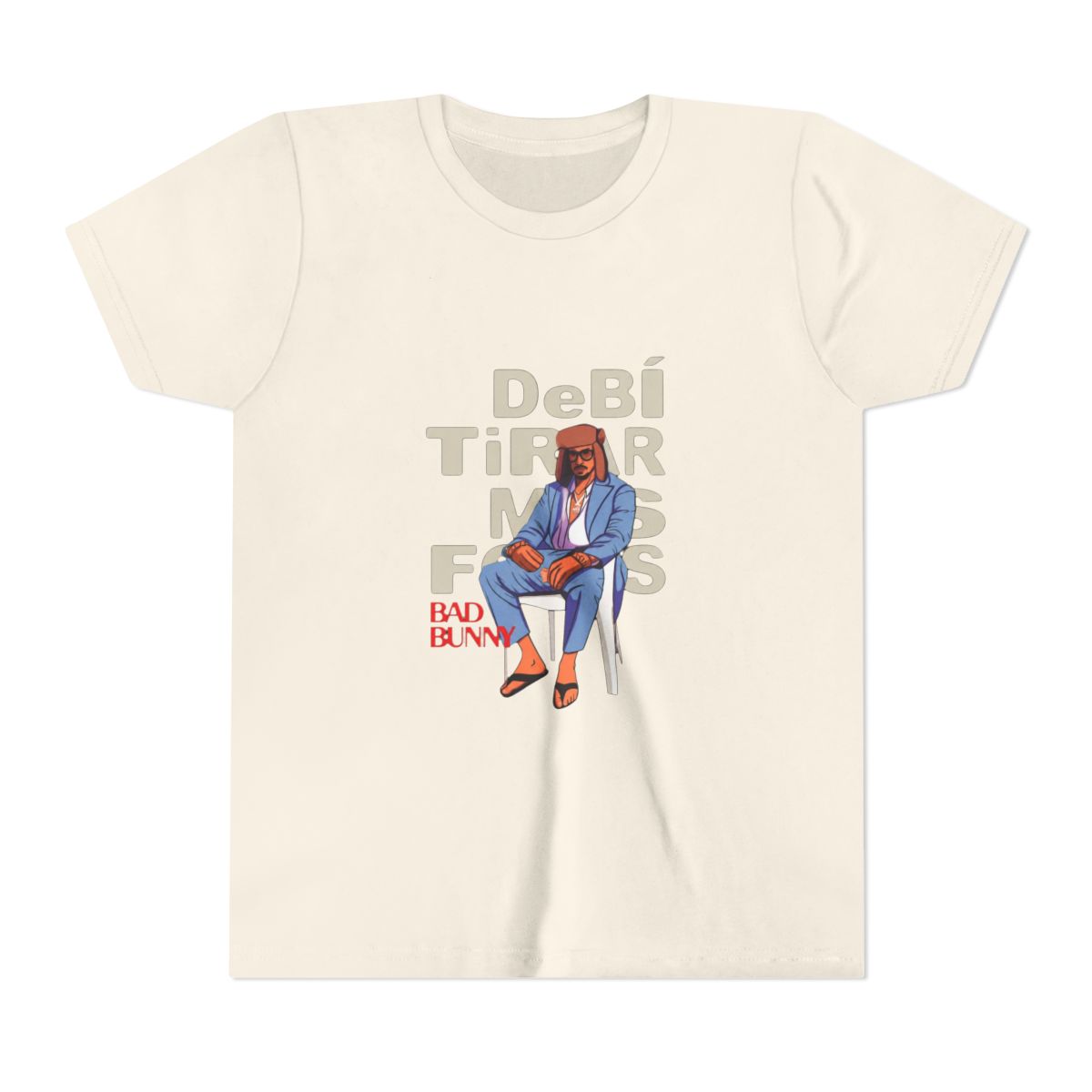 Bad Bunny Debi Tirar Mas Fotos Retro Art Kids T Shirt - alternate angle 3, merchandise