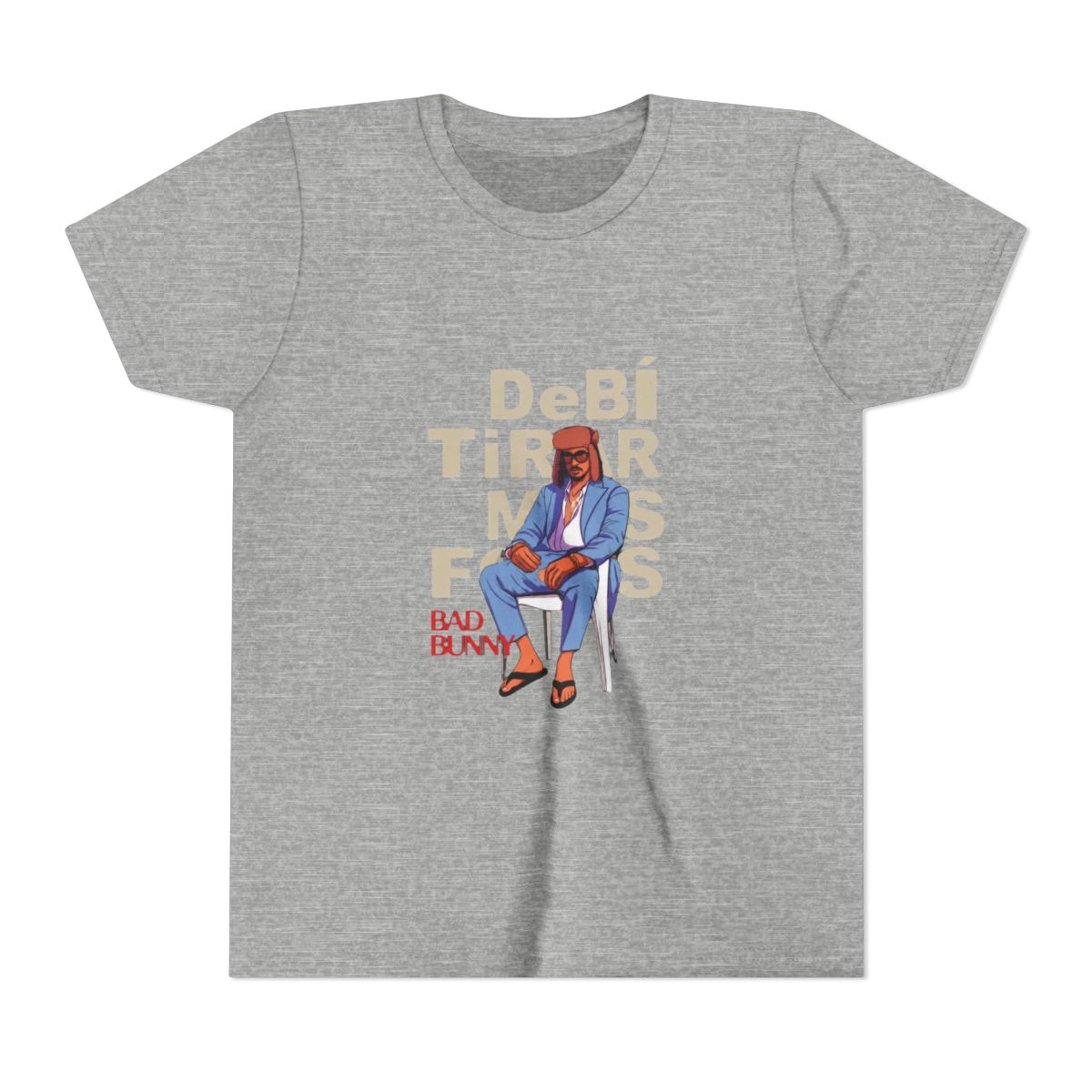 Bad Bunny Debi Tirar Mas Fotos Retro Art Kids T Shirt - alternate angle 2, merchandise