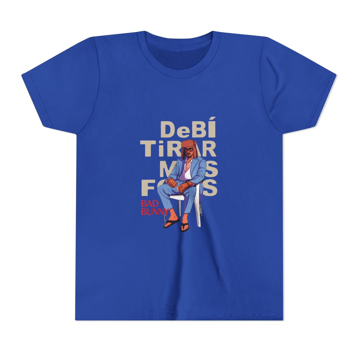 Bad Bunny Debi Tirar Mas Fotos Retro Art Kids T Shirt - alternate angle 3, merchandise