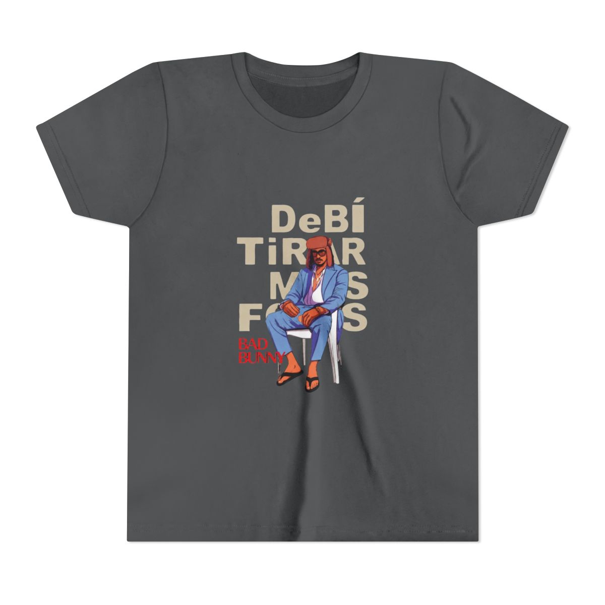 Bad Bunny Debi Tirar Mas Fotos Retro Art Kids T Shirt - alternate angle 4, merchandise